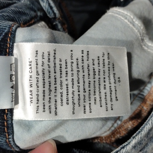 NWT Good American Indigo Distressed Frayed Hem Denim Mini Skirt Sz 0/25-Grunge - Picture 7 of 7